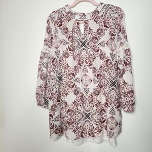 Hint Of Mint Boutique Bohemian Mini Dress Long Sleeve Size Small